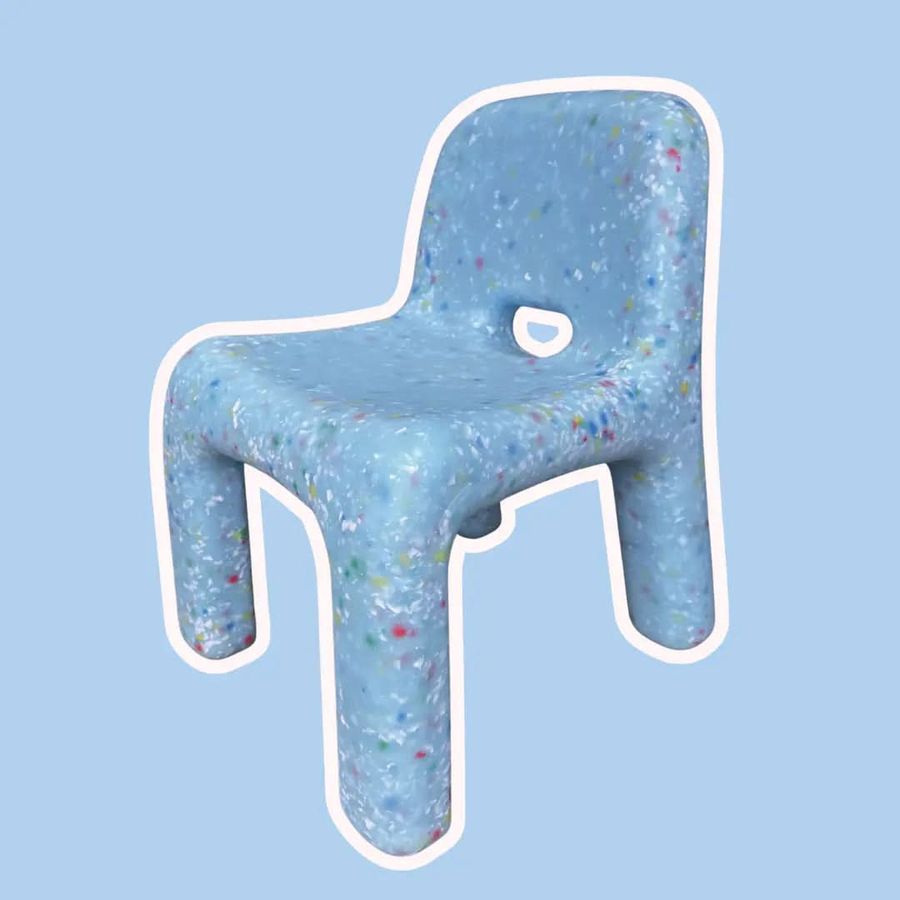 Dark Blue Confetti Kids Chair Jellybean Interiors