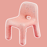Pink textured chair on a pink background