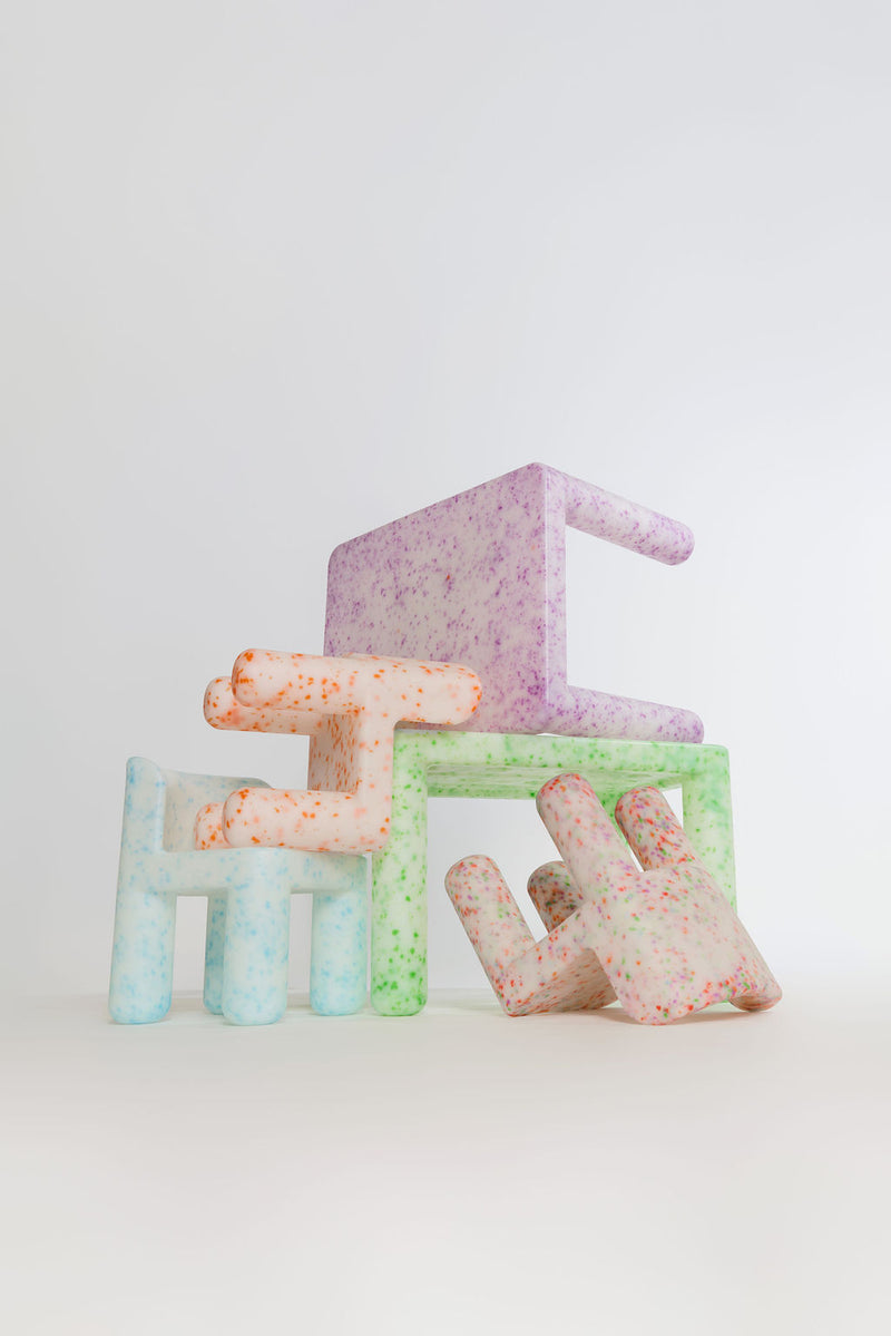 Colorful letter blocks spelling 'LOVE' on a white background