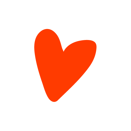 Red heart shape on a white background