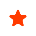 Red star shape on a white background